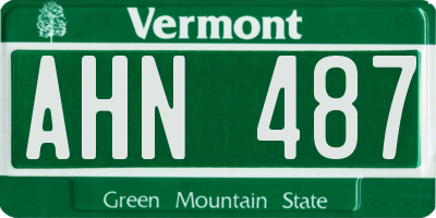 VT license plate AHN487