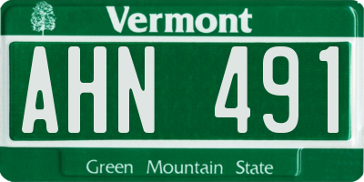 VT license plate AHN491