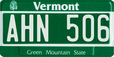 VT license plate AHN506