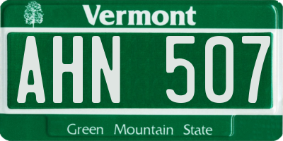 VT license plate AHN507