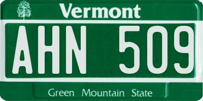VT license plate AHN509