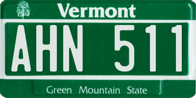 VT license plate AHN511