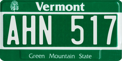 VT license plate AHN517
