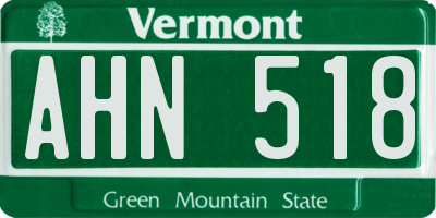 VT license plate AHN518