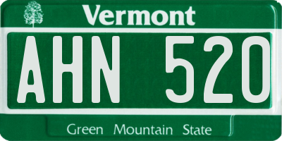 VT license plate AHN520