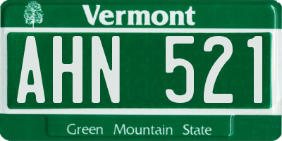 VT license plate AHN521