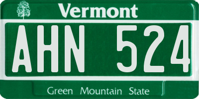 VT license plate AHN524