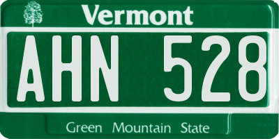 VT license plate AHN528