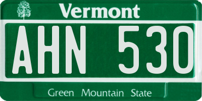 VT license plate AHN530