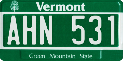 VT license plate AHN531