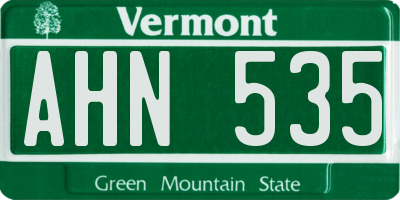 VT license plate AHN535