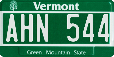 VT license plate AHN544