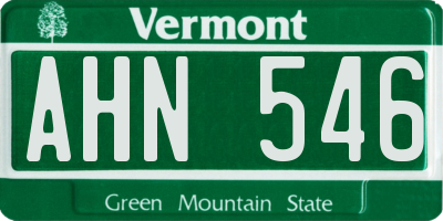 VT license plate AHN546