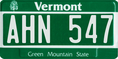 VT license plate AHN547