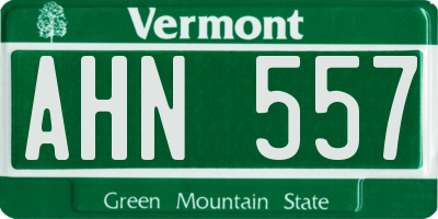 VT license plate AHN557