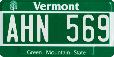 VT license plate AHN569