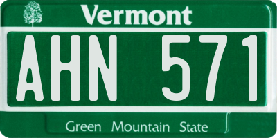 VT license plate AHN571