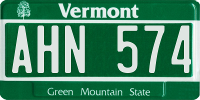 VT license plate AHN574