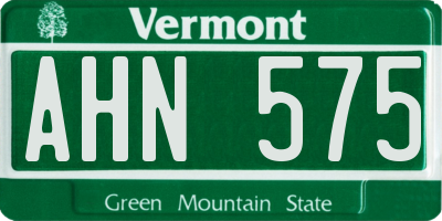 VT license plate AHN575