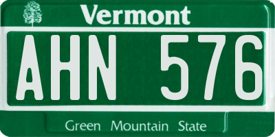 VT license plate AHN576