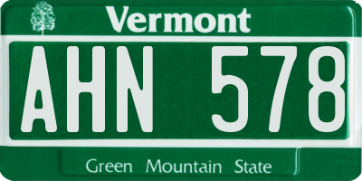 VT license plate AHN578