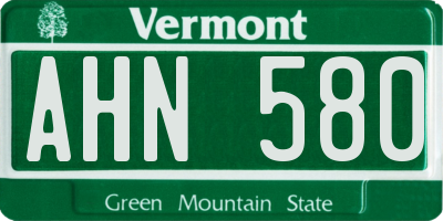 VT license plate AHN580