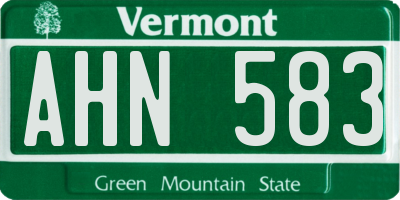 VT license plate AHN583
