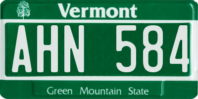 VT license plate AHN584