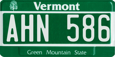 VT license plate AHN586