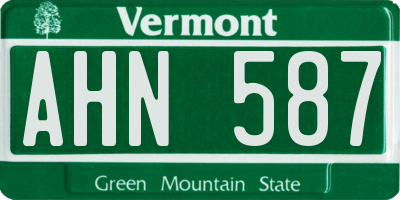 VT license plate AHN587