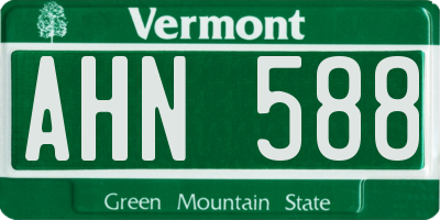 VT license plate AHN588