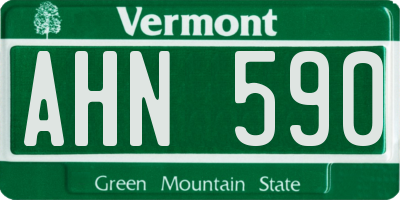 VT license plate AHN590