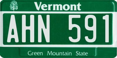 VT license plate AHN591