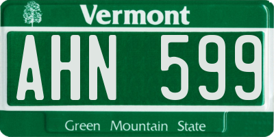 VT license plate AHN599