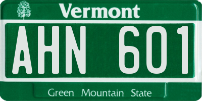 VT license plate AHN601