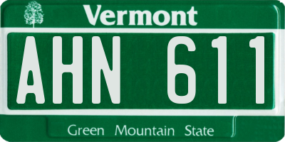 VT license plate AHN611
