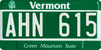 VT license plate AHN615