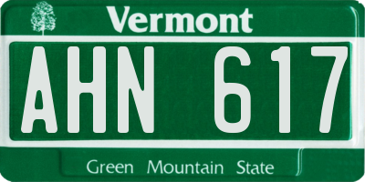 VT license plate AHN617