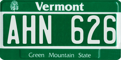 VT license plate AHN626