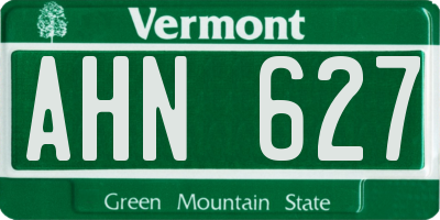 VT license plate AHN627