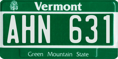 VT license plate AHN631