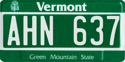 VT license plate AHN637