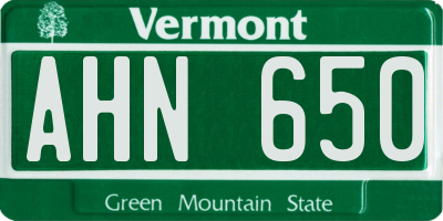 VT license plate AHN650