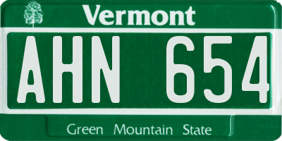 VT license plate AHN654