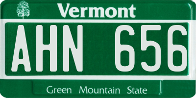 VT license plate AHN656