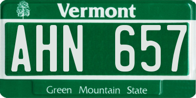 VT license plate AHN657