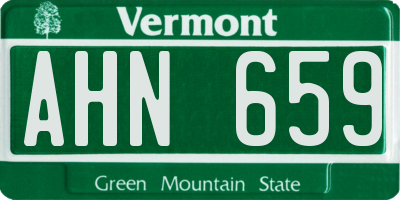 VT license plate AHN659