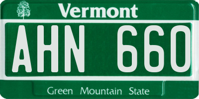 VT license plate AHN660