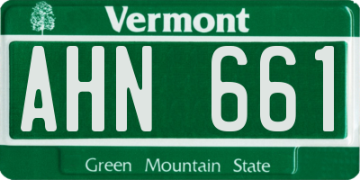 VT license plate AHN661