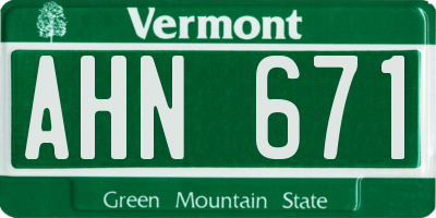 VT license plate AHN671